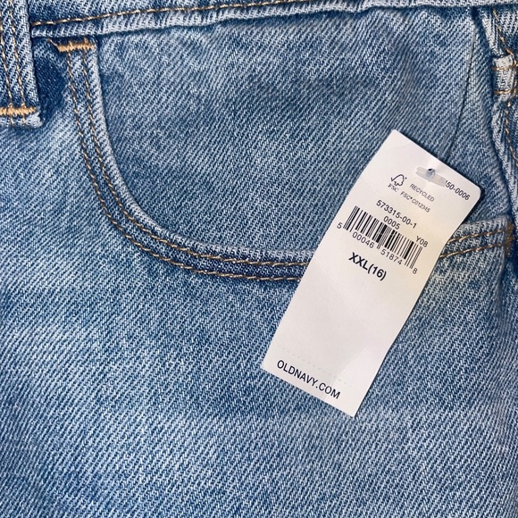 NWT Girls Old Navy High Waisted Distressed Button Up Blue Jean Skirt Sz XXL 16 - Picture 3 of 6